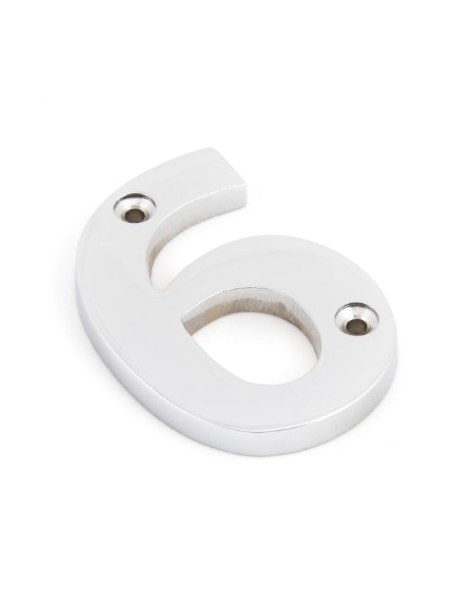 Polished Chrome Numeral 6