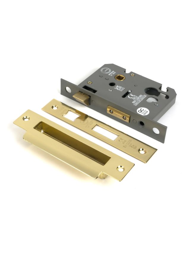 Polished Brass 3" Euro Profile Sash Lock