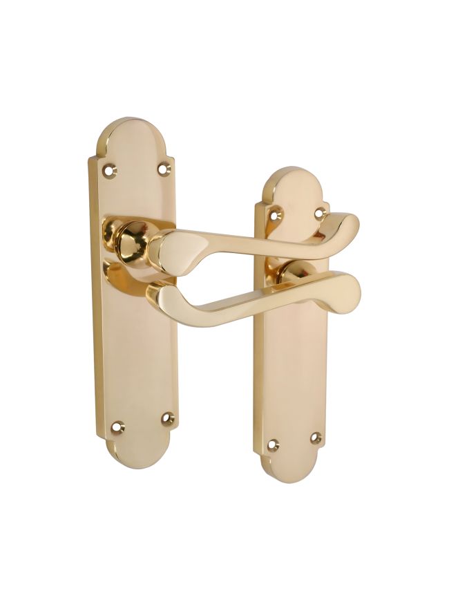 Oakley Lever on Backplate Latch Polished Brass