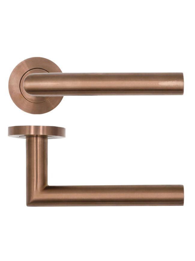 Zoo Hardware Lugano Lever on Round Rose - Bronze