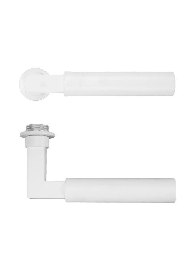 Zoo Hardware Garda Lever on 32mm Round Mini Rose - White
