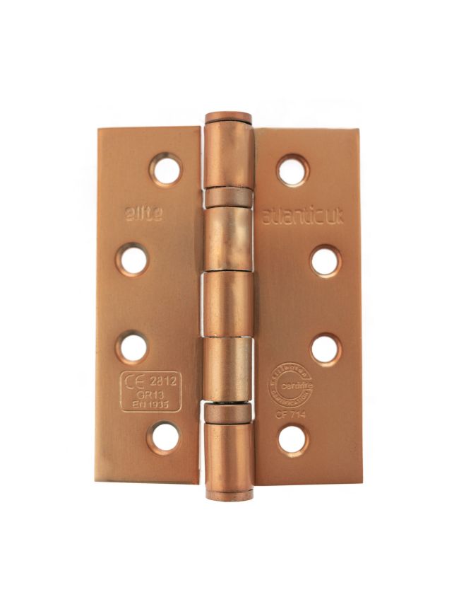 Atlantic Ball Bearing Hinges Grade 13 Fire Rated 4" x 3" x 3mm - Urban Satin Copper (Pair)