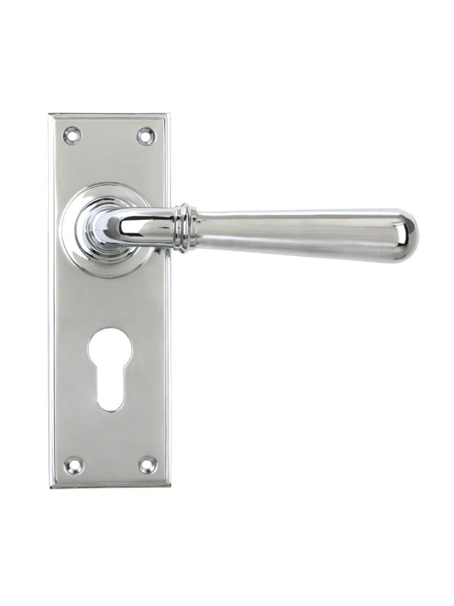 Polished Chrome Newbury Lever Euro Lock Set