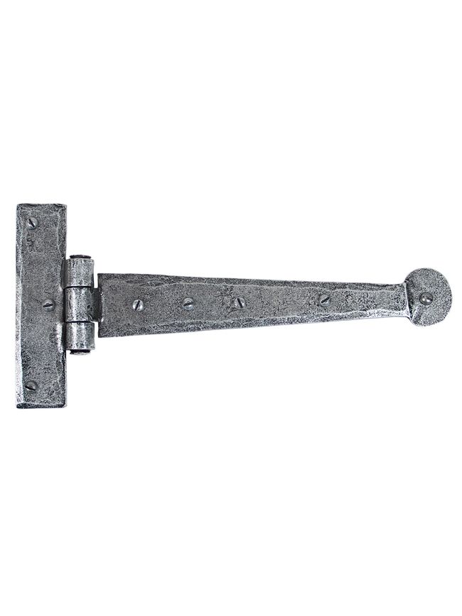 Pewter 9" Penny End T Hinge (pair)