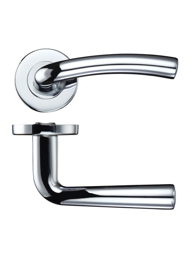 Zoo Hardware Seville lever on round rose - Polished Chrome