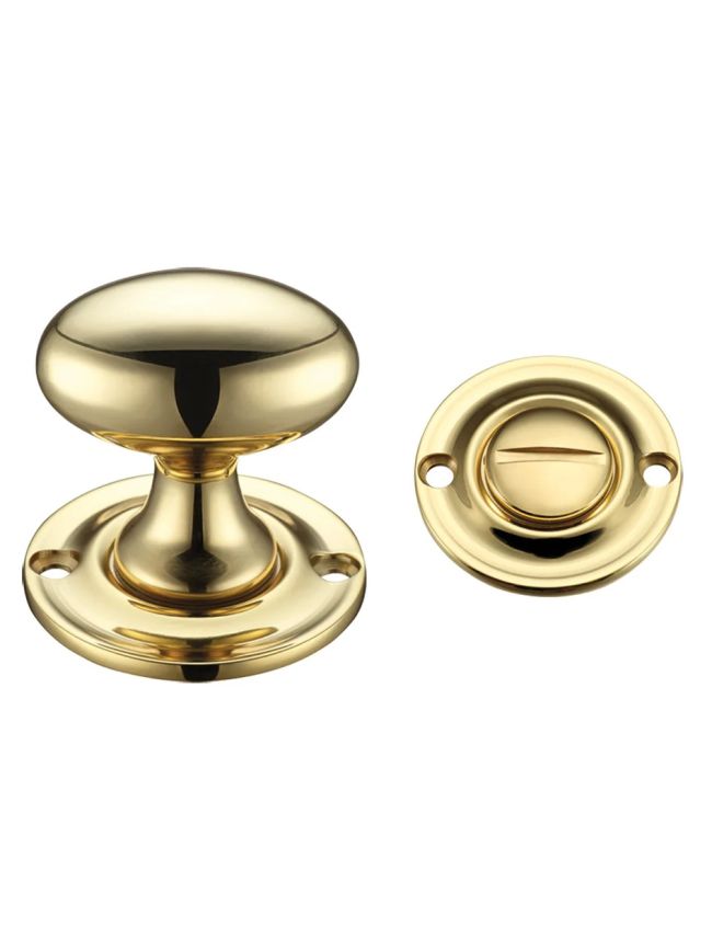 Zoo Hardware Oval Thumb Turn with Coin Release - 5mm spindle - Brass