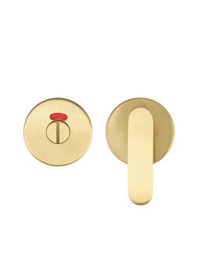Zoo Hardware Accessible Peanut Turn and Release with Indicator complete with Escutcheons & 5mm Spindle - Grade 201 - PVDSB
