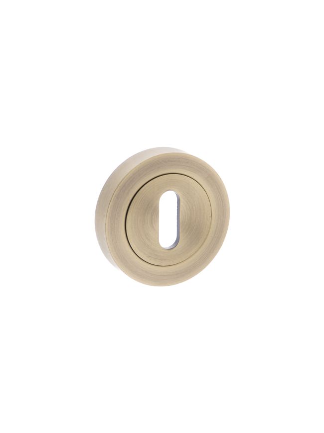 Old English Key Escutcheons - Matt Antique Brass (Pair)