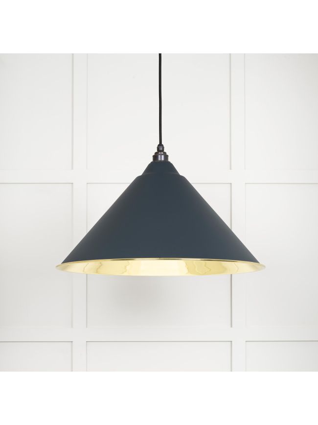 Smooth Brass Hockley Pendant in Soot
