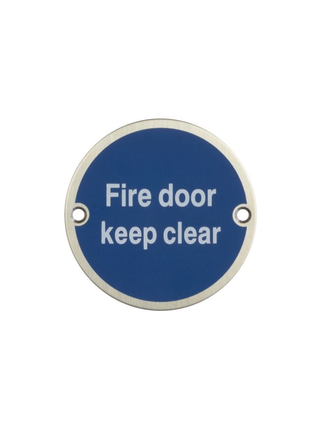 Stainless Steel Fire Door Keep Clear 75mm Satin Stainless Steel - By Frelan Hardware - JS108SSS