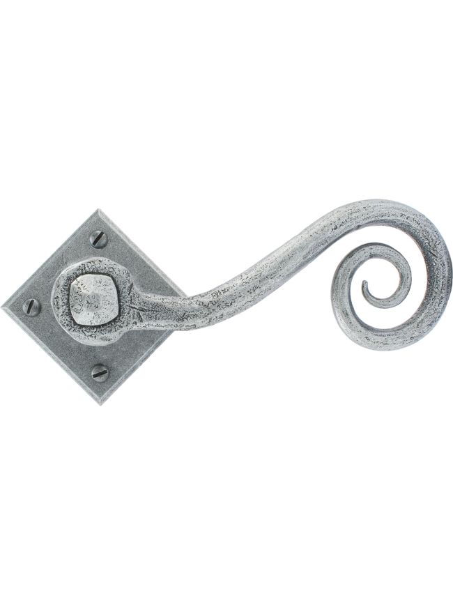 Pewter Monkeytail Lever on Rose Set (Diamond)