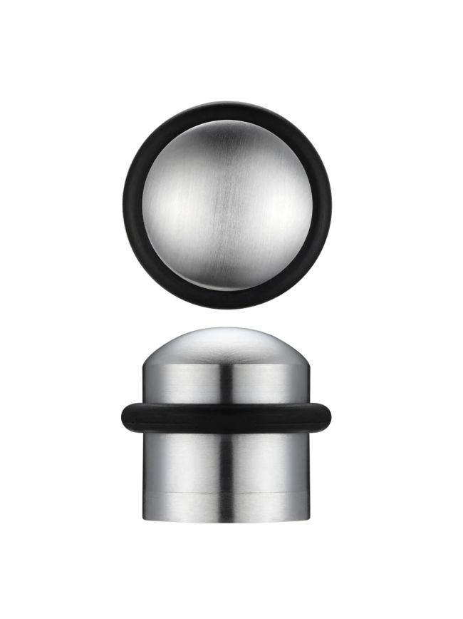 Zoo Hardware Domed Floor Mounted Door Stop - 31mm Dia 35mm Proj - Satin