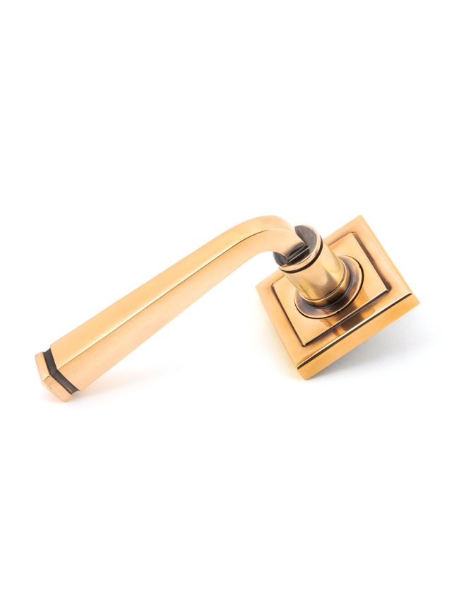 Polished Bronze Avon Round Lever on Rose Set (Square) - Unsprung