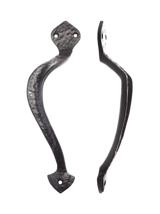 Zoo Hardware Offcentre Pull Handle - 9.5" - Left Hand - Black
