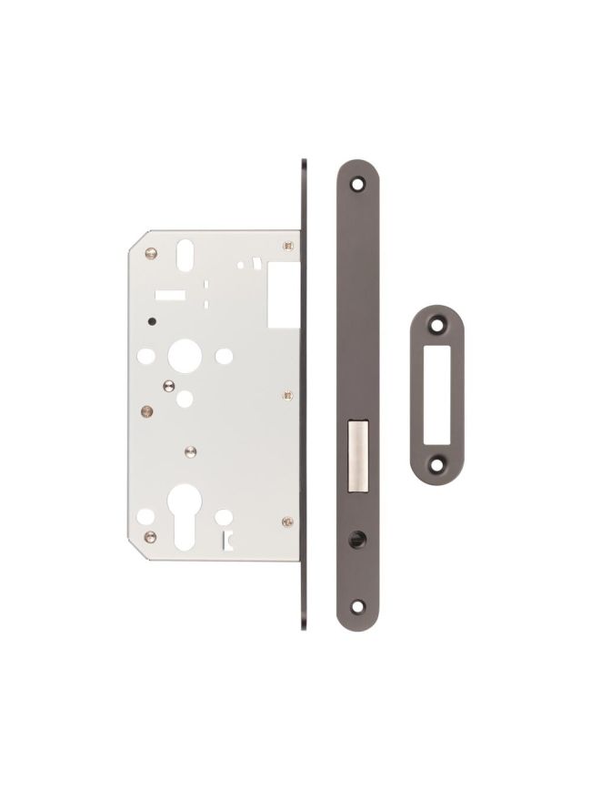 72mm Dark Bronze Din Euro Deadlock Radiused 60mm Backset - By Frelan Hardware - JL-DD60RDB