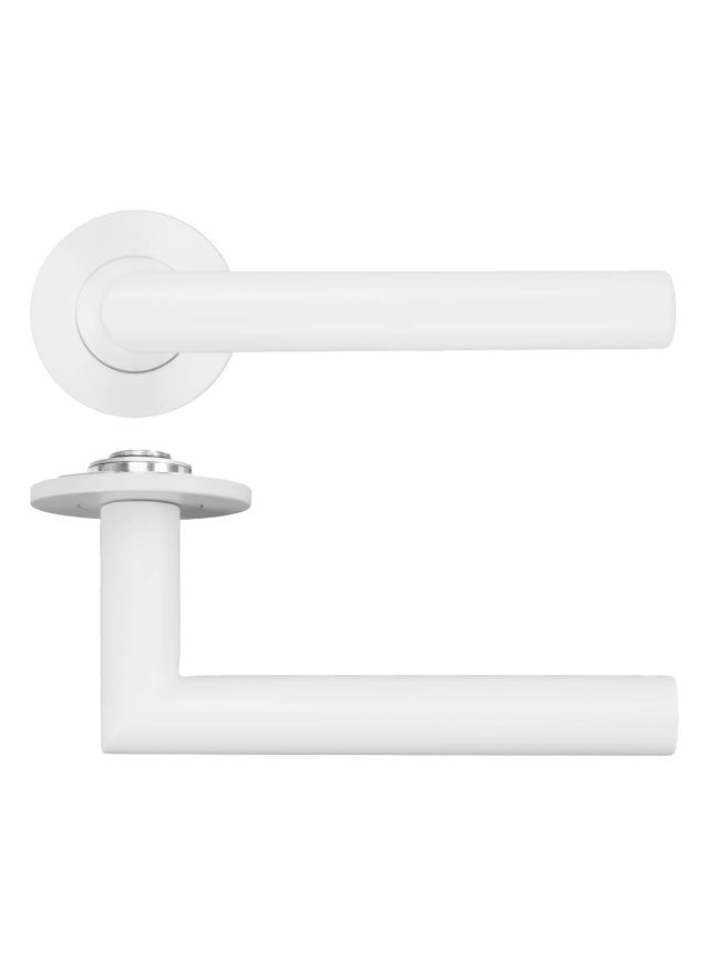 Zoo Hardware Lugano Lever on 4mm Round Slim Sprung Rose - White