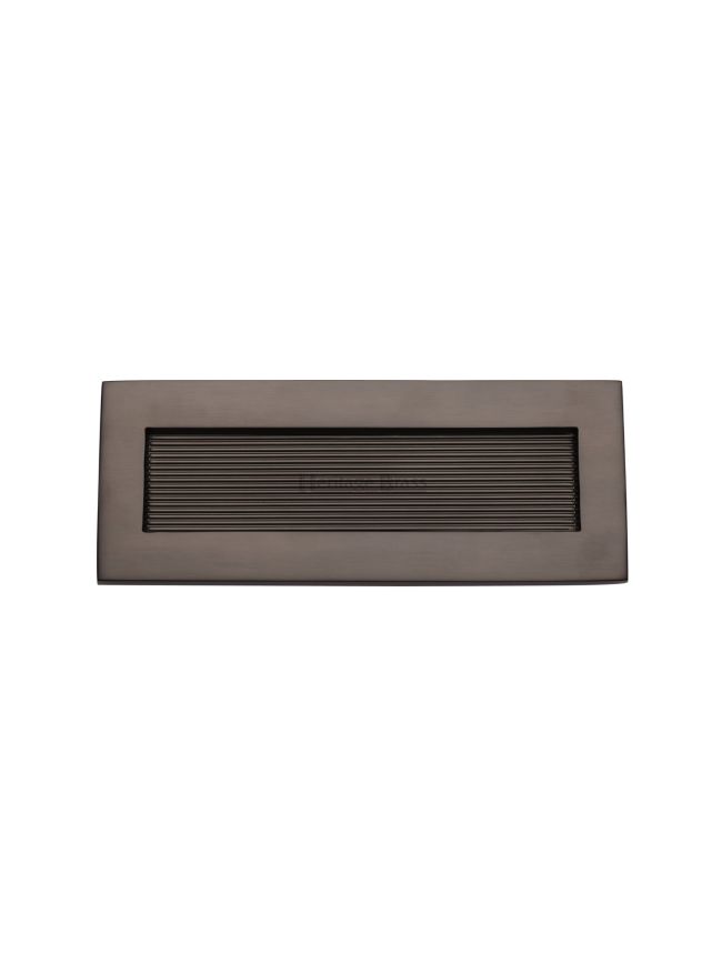 Heritage Brass Reeded Letterplate 10" x 4" Matt Bronze finishUK Registered Design Number 6202495