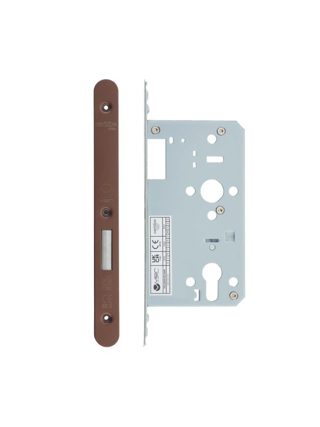Zoo Hardware 2 Piece - DIN euro deadlock - backset 60mm - radius - Bronze