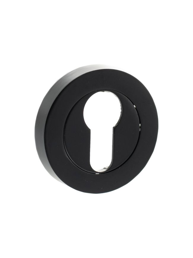 Old English Euro Escutcheons - Matt Black (Pair)