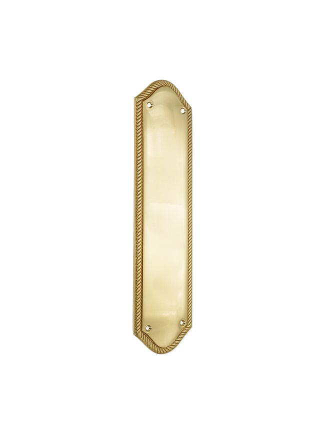 Georgian Half Round  Finger Plate 300mm Polished Brass