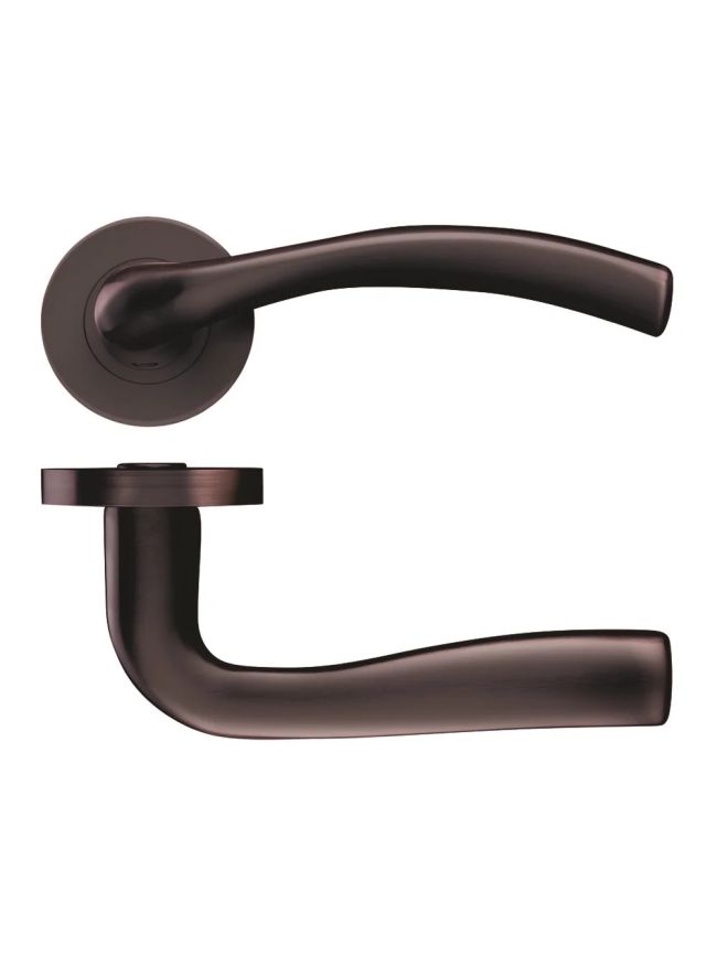 Zoo Hardware Siena lever on round rose - Etna Bronze