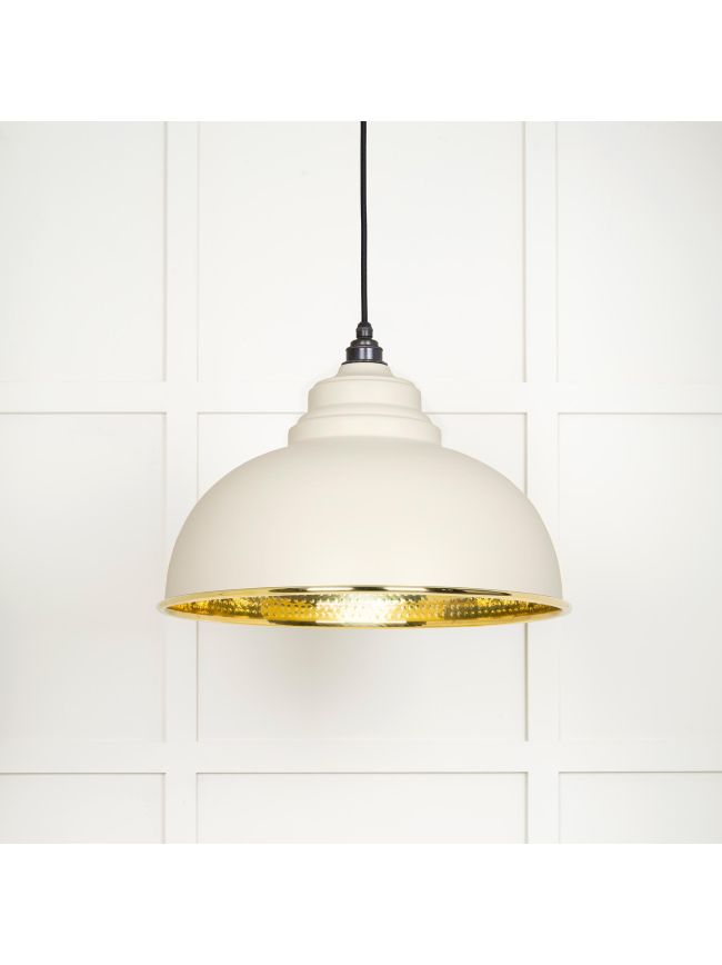 Hammered Brass Harborne Pendant in Teasel