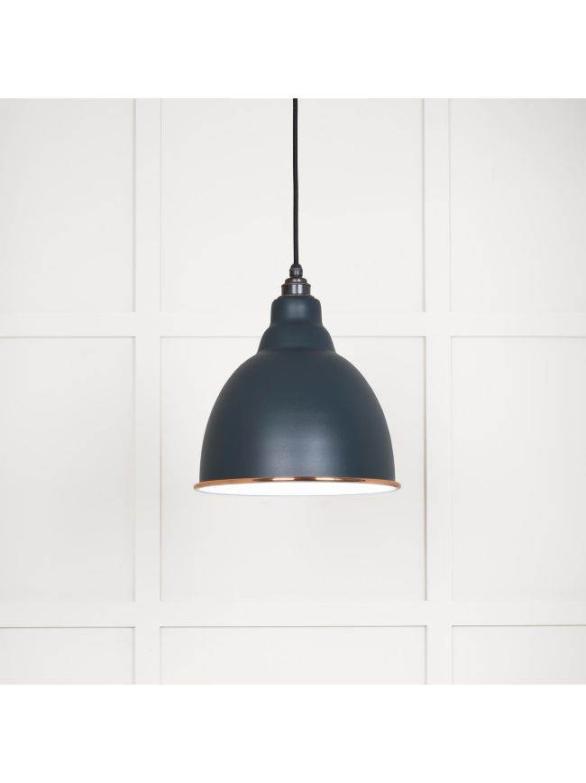 White Gloss Brindley Pendant in Soot