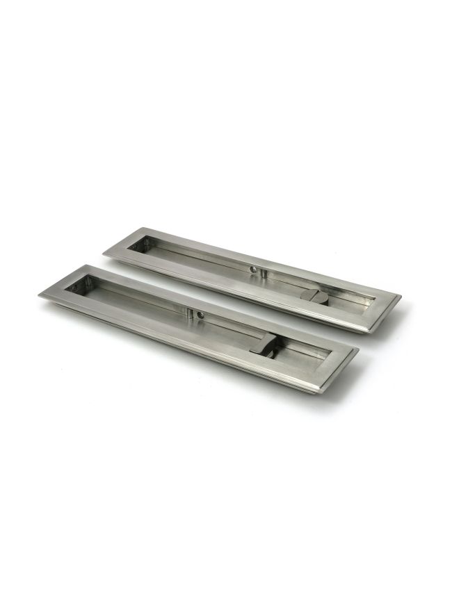 Satin Marine SS (316) 250mm Art Deco Rectangular Pull -Privacy Set