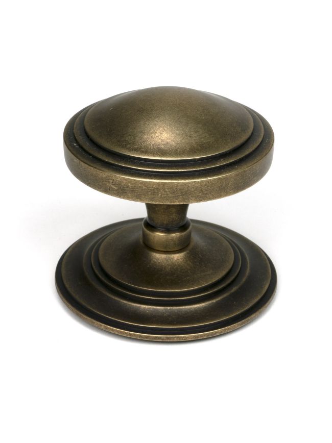 Burnished Brass Art Deco Centre Door Knob