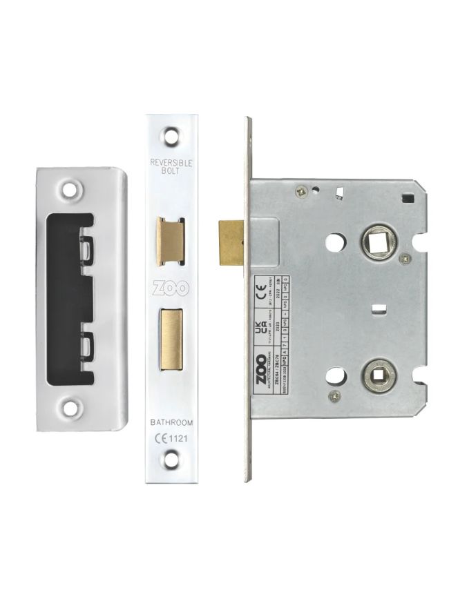 Zoo Hardware Bathroom Lock 3" - 57mm c/c - Polished Stainless