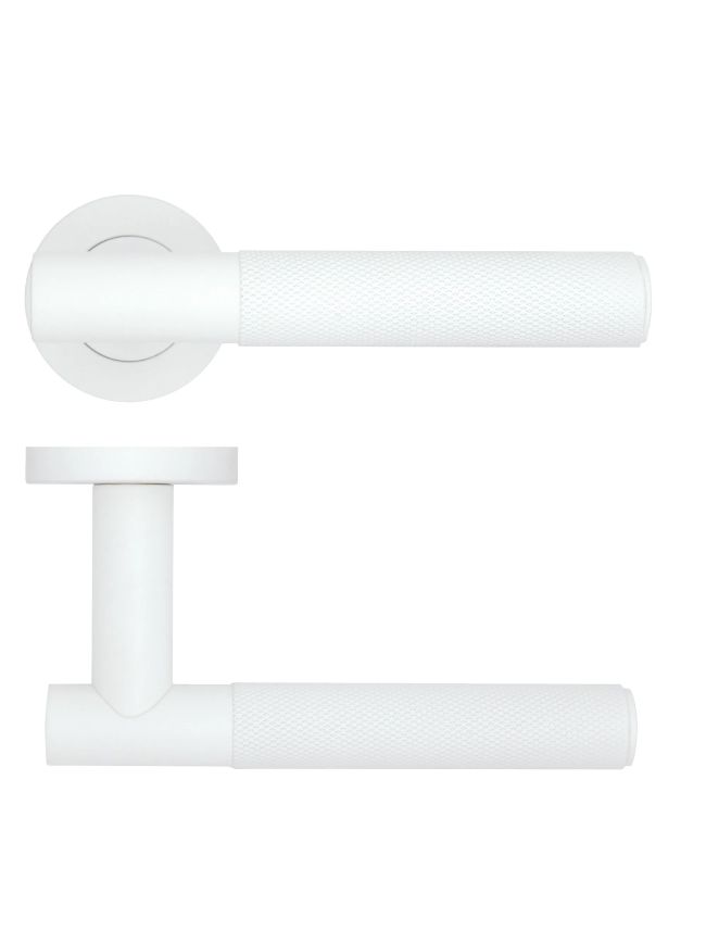 Zoo Hardware Orta Lever on Round Rose - White
