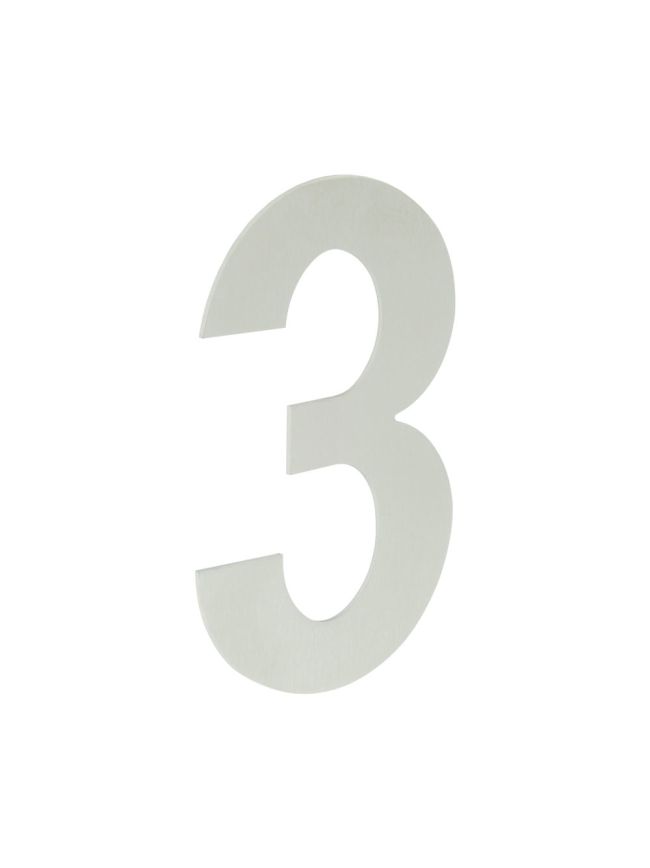 150mm Numerals SSS Finish 150mm Satin Stainless Steel No. 3 - By Frelan Hardware - JNSS-3
