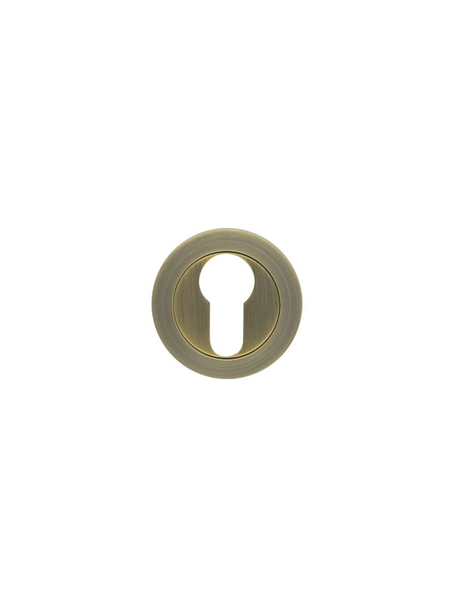 Zoo Hardware Euro profile round escutcheon - Antique Brass