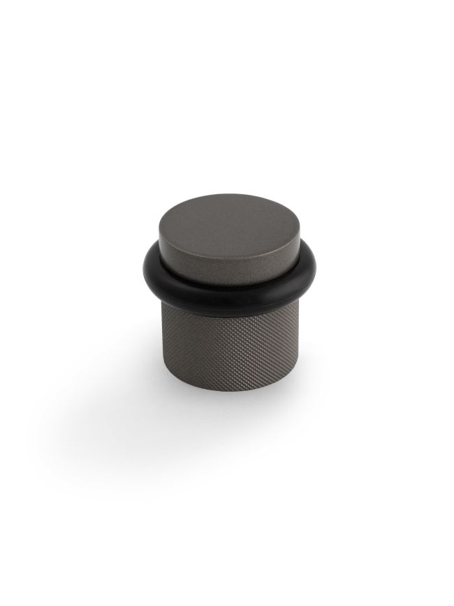 Valli 38 x 35mm - Floor Mounted Knurled Doorstop - Concealed Fix - Anthracite
