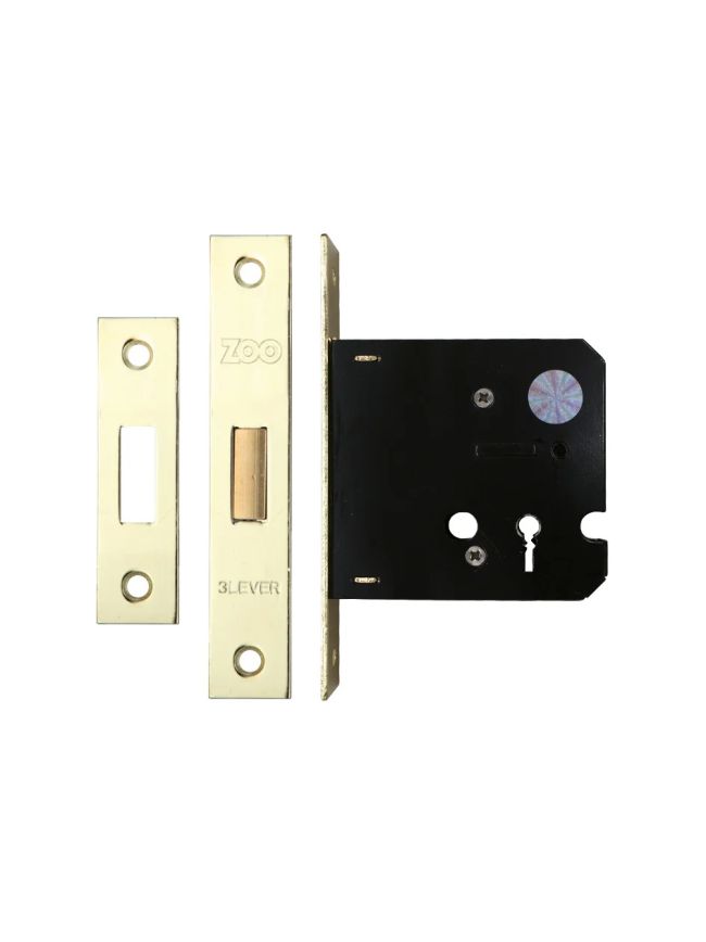 Zoo Hardware 3 Lever Dead Lock - Electro Brass