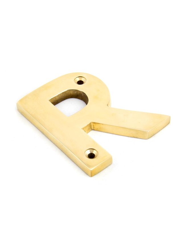 Polished Brass Letter R