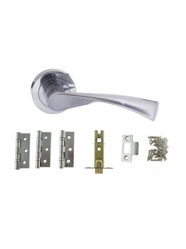 Atlantic Colorado Door Pack Bundle (2.5" Latch, 3"x2" Hingesx3) - Satin Chrome