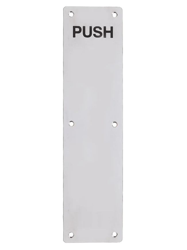 Zoo Hardware Finger Plate - Push (Radius) 75mm x 300mm - Satin Stainless