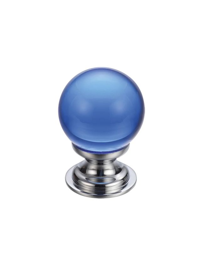 Zoo Hardware Glass Ball Cabinet Knob - Plain 30mm - Brass