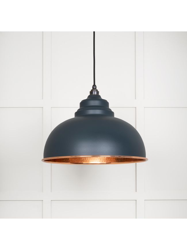 Hammered Copper Harborne Pendant in Soot