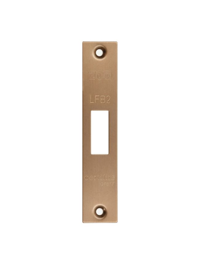 Zoo Hardware Square Forend, Strike and Escutcheon Pack t/s ZFB02 Fire Brigade Lock - Bronze