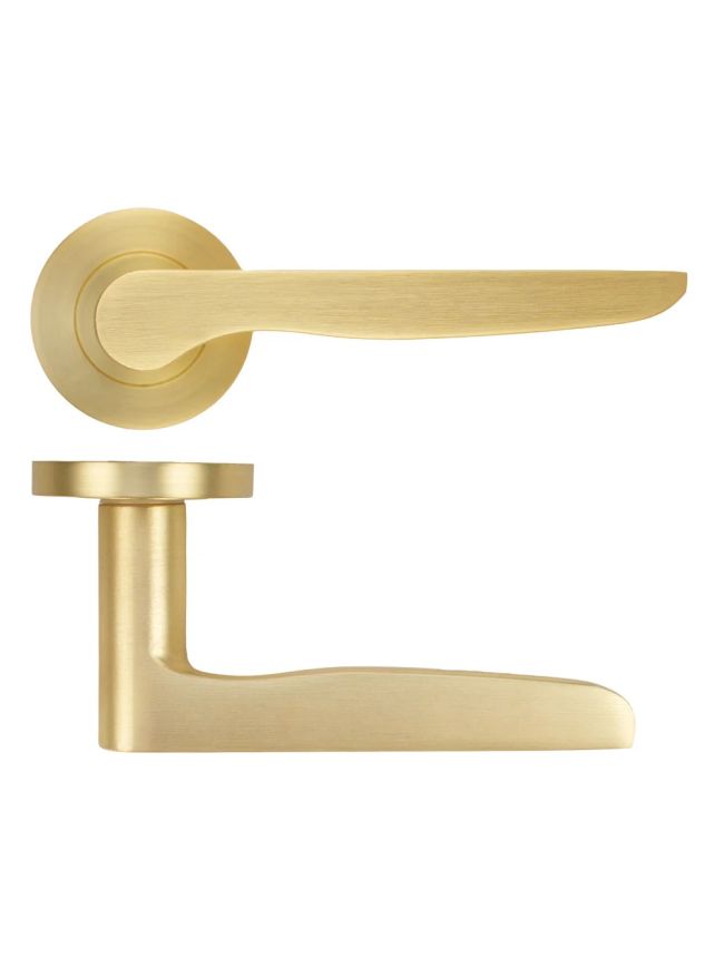 Zoo Hardware Vigo lever on rose - Satin Brass