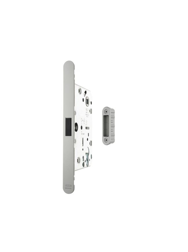 AGB Revolution XT Magnetic Euro Profile Sashlock 60mm backset with strike plates for ALU doors - Satin Chrome