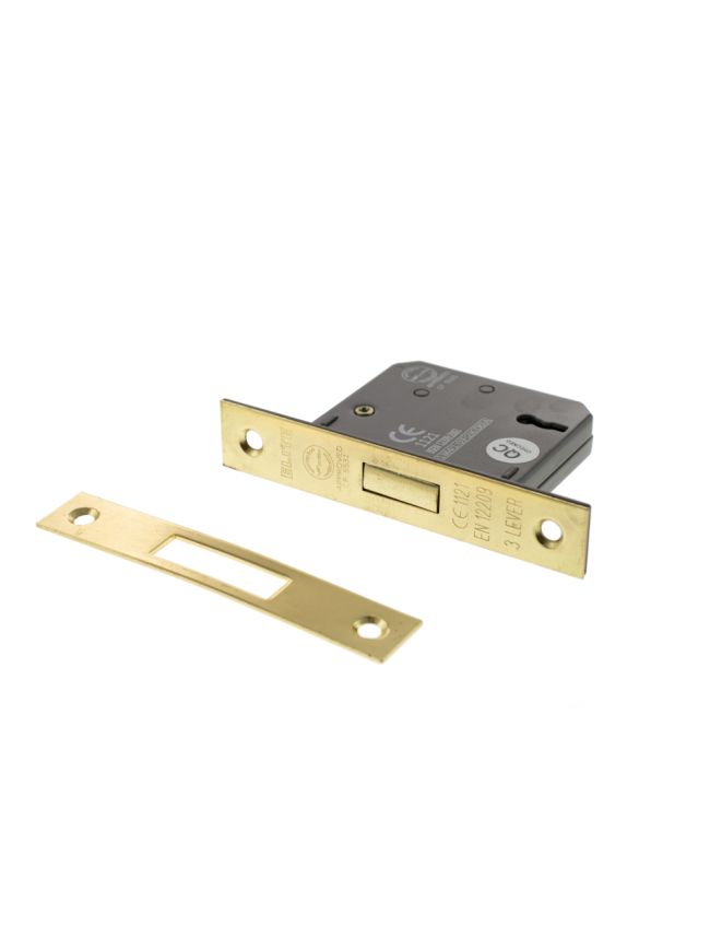 Atlantic 3 Lever Key Deadlock [CE] 2.5" - Polished Brass