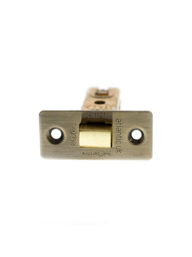 Atlantic Fire-Rated CE Marked Bolt Through Tubular Latch 3" - Antique Brass