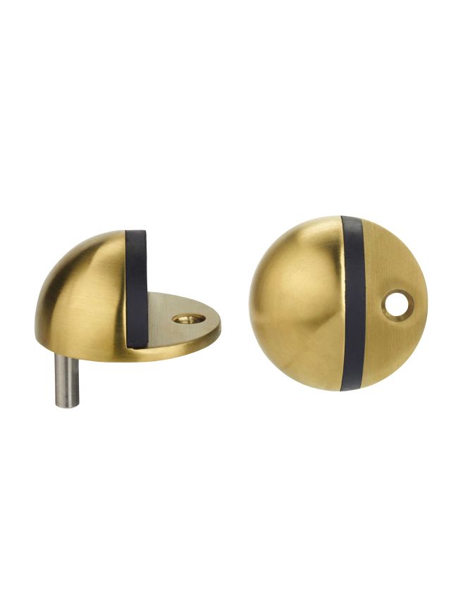 Zoo Hardware Door stop - floor mounted - oval - 45mm - PVD Satin Brass