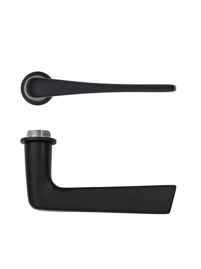 Zoo Hardware Como Lever on 32mm Round Mini Rose - Black