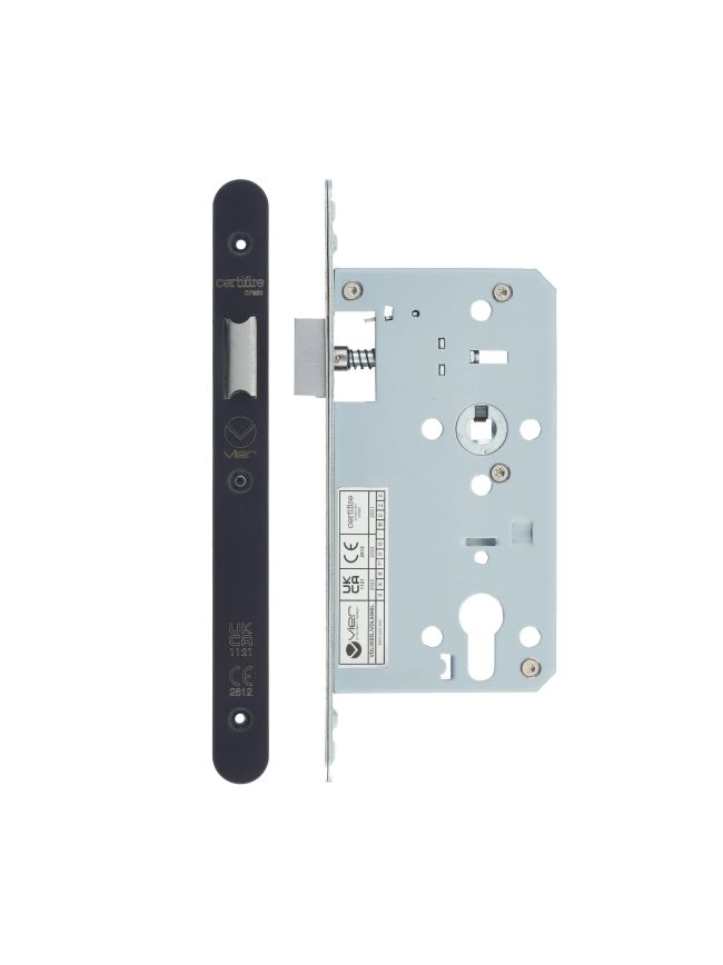 Zoo Hardware 2 Piece - DIN latch - backset 60mm - radius - Black
