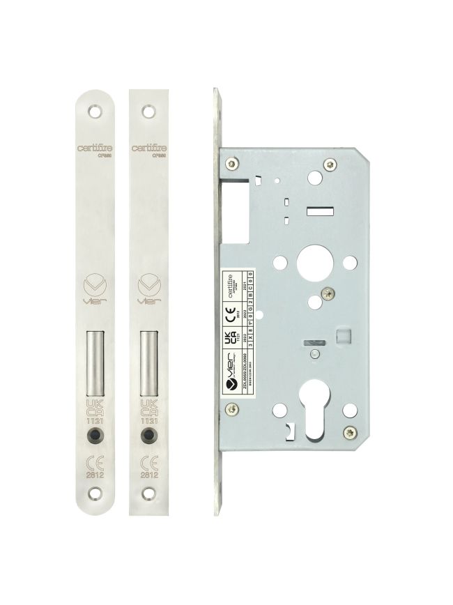 Zoo Hardware Din euro deadlock - backset 55mm - Satin Stainless