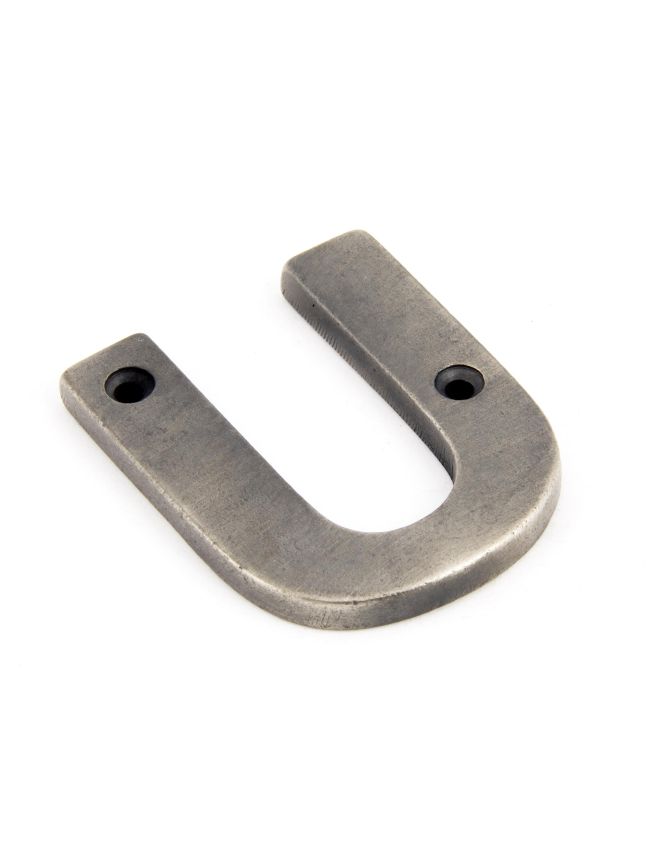 Antique Pewter Letter U